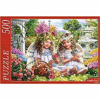 Пазлы Два ангела в саду 500 элементов Рыжий кот Ф500-5140