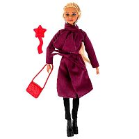 Кукла София в бордовом пальто Карапуз 66001-F8-S-BB